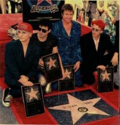 Duran Duran getting their star on the Hollywood Walk of Fame
